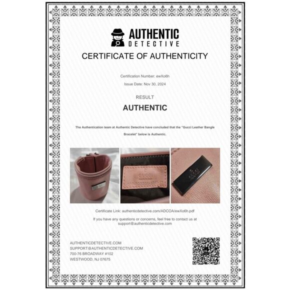 Gucci >RARE< Soft Pink Leather Wraparound Zip Wrist Wallet Cuff w/ COA, Vintage - Picture 10 of 10